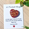 Tiny Red Glitter Gold Flake Resin Heart Pocket Hug – encouraging resin pocket hug