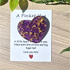 Thoughtful Gold Flake Purple Resin Heart Pocket Hug  Various Sizes – portable resin pocket hug