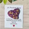 Comforting Purple Glitter Gold Flake Resin  Heart Pocket Hug Style 2 – cute handmade resin pocket hug