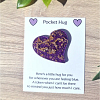Comforting Purple Glitter Gold Flake Resin  Heart Pocket Hug Style 2 – cute handmade resin pocket hug