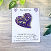 Comforting Purple Glitter Gold Flake Resin  Heart Pocket Hug Style 2 – cute handmade resin pocket hug
