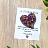 Comforting Purple Glitter Gold Flake Resin  Heart Pocket Hug Style 2 – cute handmade resin pocket hug