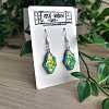 Irregular Sparkle Shimmer Glitter Dangle Earrings Handmade Resin Jewellery NZ