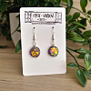 Round Irregular Sparkle Shimmer Glitter Dangle Earrings