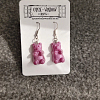 Melon Pink Resin Gummy Bear Bear Dangle Earrings Handmade Resin Jewellery NZ (2)