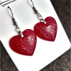 Red Shimmer Glitter Heart Handmade Jewellery