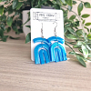 Blue Arc Layered Dangle Earrings
