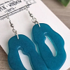 Blue Irregular Shape Resin Earrings Handmade Jewellery