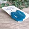 Blue Irregular Shape Resin Earrings Handmade Jewellery