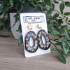 Gold Glitter Black Resin Oval Resin Earrings Handmade Jewellery NZ