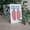 Bronze Copper Glitter Feather Dangle Earrings Handmade Jewellery NZ