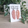 Bronze Copper Glitter Feather Dangle Earrings Handmade Jewellery NZ