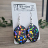 Glitter Galaxy Oval Dangle Resin Earrings Handmade Jewellery Nz
