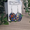 Glitter Galaxy Oval Dangle Resin Earrings Handmade Jewellery Nz