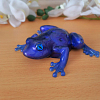 Detailed Blue Resin Frog – Whimsical Handmade Figurine for Fairy Gardens & Terrariums – charming pocket-sized resin frog