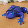 Detailed Blue Resin Frog – Whimsical Handmade Figurine for Fairy Gardens & Terrariums – charming pocket-sized resin frog