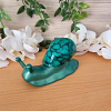 Tiny Large Green Resin And Green Stones Resin Snail – detailed glossy resin snail