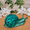 Tiny Large Green Resin And Green Stones Resin Snail – detailed glossy resin snail