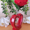 Red Glitter Heart Shape Test Tube Flower Vase (3)