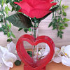 Red Glitter Heart Shape Test Tube Flower Vase (3)