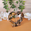 Earth Tone Stone Resin Heart Test Tube Flower Vase
