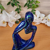 Resin Thinking Figurines Dark Blue Glitter Figures x 3