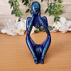Resin Thinking Figurines Dark Blue Glitter Figures x 3