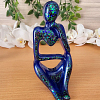Resin Thinking Figurines Dark Blue Glitter Figures x 3