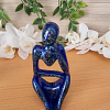 Resin Thinking Figurines Dark Blue Glitter Figures x 3