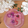 Elegant Large Pink Flower Resin Trinket Tray – resin trinket tray