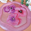 Elegant Large Pink Flower Resin Trinket Tray – resin trinket tray