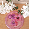 Elegant Large Pink Flower Resin Trinket Tray – resin trinket tray