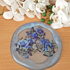 Large Light Blue Butterfly Flower Resin Trinket Tray (1)