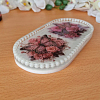 Elegant Flower, Butterfly White Resin Bead Oval Trinket Tray – resin trinket tray