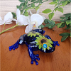 Cute Blue Resin Blue Stone Resin Frog – Whimsical Handmade Figurine for Fairy Gardens & Terrariums – resin frog figurine
