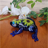 Cute Blue Resin Blue Stone Resin Frog – Whimsical Handmade Figurine for Fairy Gardens & Terrariums – resin frog figurine