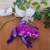 Whimsical Purple Resin Pink Pebbles Resin Frog – Whimsical Handmade Figurine for Fairy Gardens & Terrariums – cute handmade resin animal