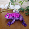 Whimsical Purple Resin Pink Pebbles Resin Frog – Whimsical Handmade Figurine for Fairy Gardens & Terrariums – cute handmade resin animal