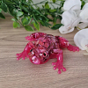 Pink Resin Pink Crushed Sea Shells Resin Frog (1)