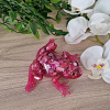Pink Resin Pink Crushed Sea Shells Resin Frog (1)