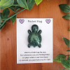 Tiny Green Mica Powder Resin Turtle Pocket Hug – encouraging resin pocket hug