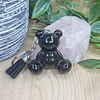 Black Resin Bear Keychain