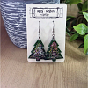 Handmade Christmas Tree Fine Mixed Glitter Earrings – handmade resin jewellery