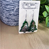 Handmade Christmas Tree Fine Mixed Glitter Earrings – handmade resin jewellery