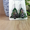 Handmade Christmas Tree Fine Mixed Glitter Earrings – handmade resin jewellery
