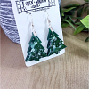 Artistic Christmas Tree Green Glitter Earrings - Green Resin Earrings – colorful handmade resin jewellery