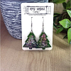 Handmade Christmas Tree Fine Mixed Glitter Earrings – handmade resin jewellery