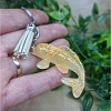 Light Yellow Tone Resin Koi Fish Keychain Keyring