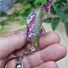 Purple Mixed Resin And Glitter Resin Koi Fish Keychain Keyring (5)