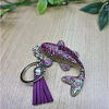 Purple Mixed Resin And Glitter Resin Koi Fish Keychain Keyring (5)